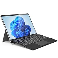 Surface Pro Keyboard, Ultra-Slim Portable Bluetooth Wireless Keyboard with Touchpad for Surface Pro 8/9/X, Microsoft Surface Type Cover with 7 Colors Backlit, Pencil Holder, Rechargeable Battery
