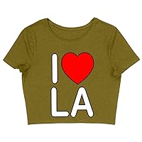 I Love La Women's Cropped T-Shirt - Los Angeles Crop Top - Cool Crop Tee Shirt