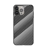 IVY Carbon Fiber Texture Armoured Glass Case for iPhone 13 Pro Max Carbon Fiber Cover - Black