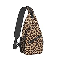 Fun Leopard Print Print Trendy Casual Daypack Versatile Crossbody Backpack Shoulder Bag Fashionable Chest Bag