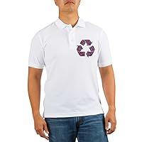 Golf Shirt I Love to Recycle Symbol with Hearts - XL White
