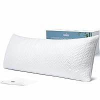 Shredded Memory Foam Full Body Pillow – Side Sleeper – Huggable Long Pillow for Body Relief – with Ultra Soft Cooling Cover, 20 x 54 inches