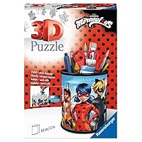 Ravensburger Miraculous Tales of Ladybug & Cat Noir 3D Jigsaw Puzzle for Kids Age 6 Years Up - 54 Pieces Pencil Pot - No Glue Required