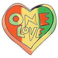 One Love Heart - Rasta Reggae Enamel Jacket Hat Backpack Purse Lapel Pin (1
