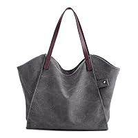 Women Shoulder Handbag Canvas Ladies Purse Top Handle Tote Bag Large Capacity Shopping Work Zipper Tote Bag for Women