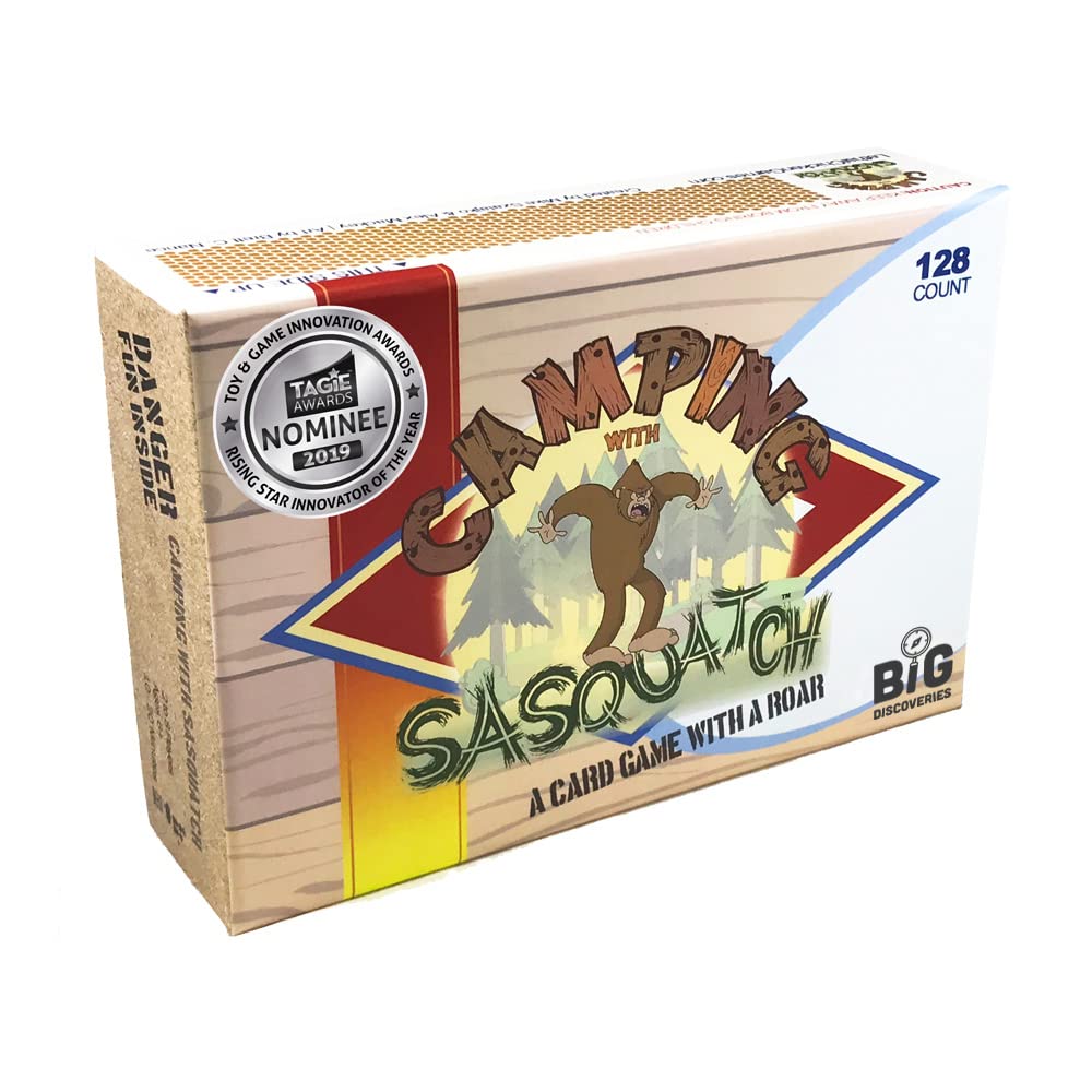 Camping with Sasquatch by Big Discoveries - A 128-Count Family Card Game with a Roar! | Fun Rummy Meets Slapjack Card Games for Kids, Teens, Adults, and Families