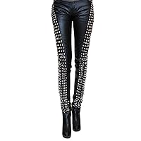 HEIMDALL -Stunning Black Faux Leather Heavy Metal Spiked Pants Sizes: S-XL