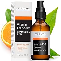 YEOUTH Vitamin C Face Serum with Hyaluronic Acid, Vitamin C Serum for Face, Vitamin C for Face Targets Dull Spots and Wrinkles, Face Serum for Women and Men 2oz