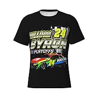 William Byron 24 Men's T-Shirt Crewneck T-Shirt Tight Sport Short Sleeve Classic Printing Performance
