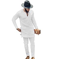 SEA&ALP African Men‘s Clothing Fashion Suit two Pieces Set Dashiki Outfit Top Pant Tracksuit