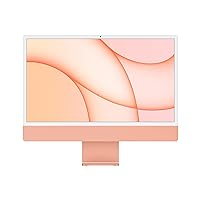 Apple 2021 iMac All in one Desktop Computer with M1 chip: 8-core CPU, 8-core GPU, 24-inch Retina Display, 8GB RAM, 256GB SSD Storage, Matching Accessories. Works with iPhone/iPad; Orange
