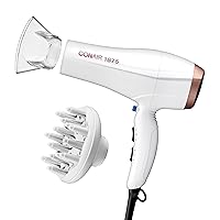 Conair Double Ceramic Hair Dryer with Diffuser | Blow Dryer with Ionic Conditioning | Includes Diffuser and Concentrator | Amazon Exclusive