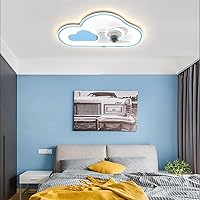Ceiling Fan with Lighting Ceiling Fans with Lights for Bedroom 3 Speeds Ceiling Fans with Lamps,and Remote Ceiling Fan with Lighting Led Light Fan Light Dimmable Living Room/Blue