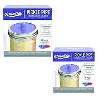 Pickle Pipes - Waterless Airlock Fermentation Lids - Wide and Regular Mouth Mason Jar Fermenter Caps - Premium Silicone