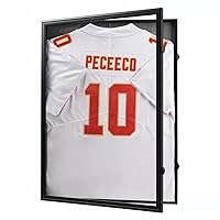 Jersey Frame Display Case Jersey Display Case Jersey Shadow Box with 98% Uv Protection Acrylic and Hanger for Baseball Basketball Football Soccer Hockey Sport Shirt and Uniform Linen Back
