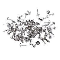 300 Pcs 5x10mm Round Metal Brads, Mini Brads Paper Fasteners for DIY Crafts Scrapbooking Decoration,Silver