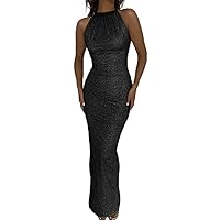 Womens Sexy Sequin Sparkly Glitter Ruched Party Club Dress Spaghetti Dresses for Women Party Wedding Plus Size