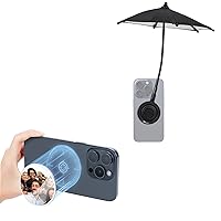 Kiorafoto Phone Umbrella+ Magnetic Selfie Mirror：Magnetic Phone Umbrella for Sun with Magnetic Selfie Mirror for Back Camera