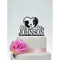 Personalized Wedding Cake Topper with Bride Groom Silhouette Mr and Mrs Cake Topper Prince and Princesses Cake Topper Princess Custom Topper
