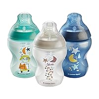 Tommee Tippee Closer To Nature Anti-Colic Baby Bottle, 9oz, Slow-Flow Breast-Like Nipple for a Natural Latch, Anti-Colic Valve, Pack of 3, I Am Dreamer Tommee Tippee Closer To Nature Anti-Colic Baby Bottle, 9oz, Slow-Flow Breast-Like Nipple for a Natural Latch, Anti-Colic Valve, Pack of 3, I Am Dreamer
