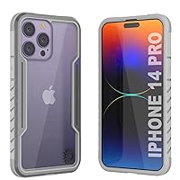 Punkcase Designed for iPhone 14 Pro [Armor Stealth Series] Protective Military Grade Cover W/Aluminum Frame [Clear Back] Ultimate Drop Protection for iPhone 14 Pro (6.1