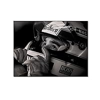 AAHARYA F1 Racing Poster Racing Driver Ayrton Senna Wall Decoration Art (4) Canvas Painting Posters And Prints Wall Art Pictures for Living Room Bedroom Decor 24x32inch(60x80cm) Unframe-style