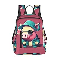 Cute Pigs print Lightweight Laptop Backpack Travel Daypack Bookbag for Women Men for Travel Work