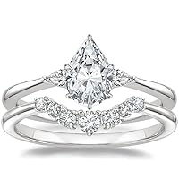 Engagement Ring with 2.00 CT Moissanite, White Gold Solitaire Setting, Pear Cut Design