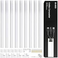 Cord Hider 153in - Cord Covers for Wires - Paintable Cable Hider - Cable Management - Wire Hiders for TV On Wall - Cable Management Cord Hider Wall - Cable Raceway - 9X (L17 x W0.95 x H0.5) - White