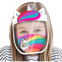ABG Accessories girls Kids Face Shield With Matching Little Girls Reusable Fabric Mask, Age 3-7