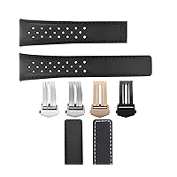 19-20mm Leather Watch Band Strap Compatible with Tag Heuer Monza Perforat Clasp Fc5012-5013