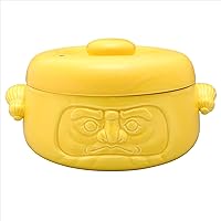 Tokoname Ware K131009 Men's Mae Daruma Earthenware Pot, No. 8, Yellow