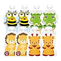 Reusable Baby Food Pouches Squeeze Toddler Baby Food Storage Refillable Bag 8PCS Random Color