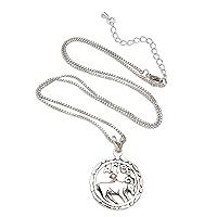 NOVICA Artisan Handmade 18k Gold Accented Pendant Necklace Aries from Bali .925 Sterling Silver Indonesia Zodiac Animal Themed Sheep 'Sparkling Aries'