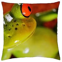 Throw Pillow Cover (16x16 inch) - Frog Funny Figure Cute Ceramic Fun Frogs Sweet 6