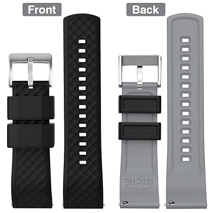 Ritche 19mm Silicone Watch Bands Quick Release Rubber Watch Bands for Men
