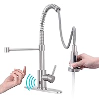 Touchless Kitchen Faucets with Pull Down Sprayer, Motion Sensor Smart Hands-Free Activated Single Handle Spring Kitchen Sink Faucet