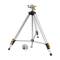 Melnor 65162AMZ Metal Pulsating Sprinkler with Tripod and QuickConnect Set Amazon Bundle, Silver
