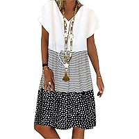 None Brand Womens Casual Summer Dresses Linen Cotton Tunic Beach Boho Midi Dress Plus Size