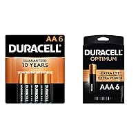 Duracell Coppertop AA and Optimum AAA Batteries Bundle (6 Count)