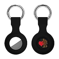 I Love Bigfoot Airtag Holder Protective Silicone Airtag Case with Keychain Anti-Scratch Airtag Tracker Cover 1PCS