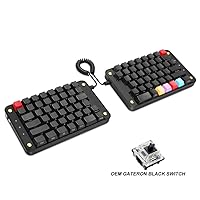 Koolertron Programmable Split Mechanical Keyboard with OEM Gateron Black Switch, All 89 Keys Programmable Ergonomic Keypad, 8 Macro Keys - [SMKD62] (OEM Black Switch (Game))