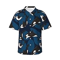 Mens Hawaiian Shirts Casual Short Sleeve Button Down Shirt Summer Beach Shirts
