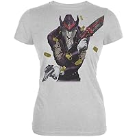 Gungrave - Womens Guns N Gold T-shirt - Medium Grey