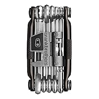 Crankbrothers Multi Tool M 17 Bike Tool - MTB Multi-Tool Black Midnight Edition - 17 bicycle tools (17 in 1 tool), ergonomic and lightweight