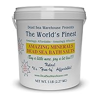 Dead Sea Warehouse-Amazing Minerals Dead Sea Bath Salts,100% Full Mineral Therapeutic Bath Salts, Detoxifying & Moisturizing, Exfoliating for Dry Skin, Unscented(5 lbs)