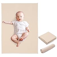 Vegan Leather Baby Changing Mat - Wipeable Portable Changing Pad, Foldable Travel Changing Mat for Baby, Newborns Toddlers Shower Gifts (Apricot,20