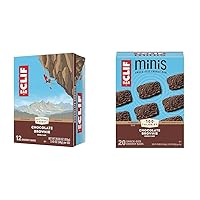 CLIF BAR Chocolate Brownie Bars & Minis - 2.4 oz. (12 Pack) & 0.99 oz. (20 Pack) - Made with Organic Oats