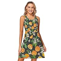 Women's Summer Sleeveless Casual Dresses Swing Cover Up Sundress with Pockets