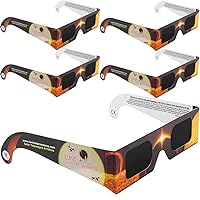 LUNT SOLAR 5 Pack Premium Eclipse Glasses, AAS Approved 2024 Solar Glasses, CE and ISO Certified, HD Film, Crisp Solar Image